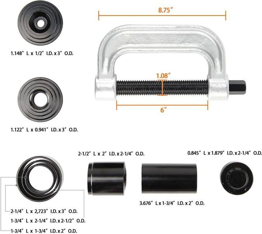 CCLIFE 10tlg 4 in 1 Traggelenk Kugelgelenk Abzieher 4 x 4 Produktbild 4