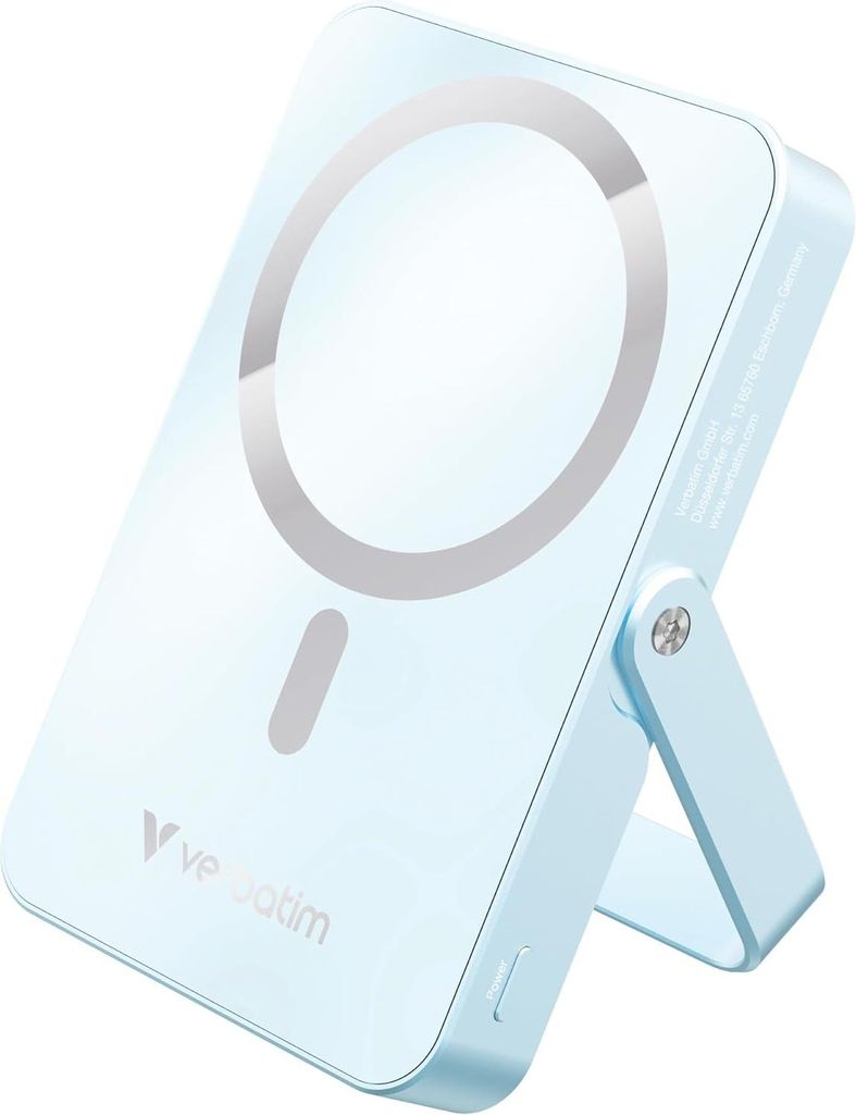 Verbatim Power Bank Magnetic Wireless 10000mAh Blau mit integriertem Ständer
