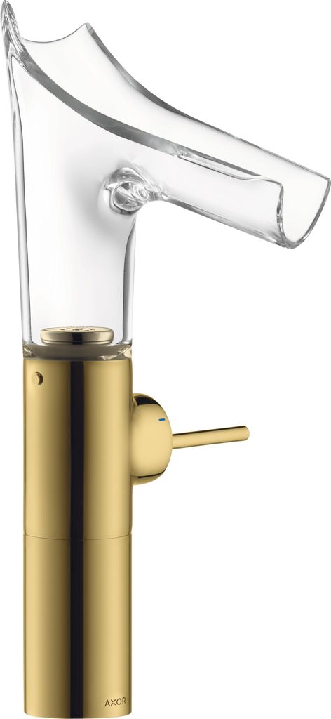 hansgrohe AXOR Starck V Einhebel-Waschtischmischer 220 mit Glasauslauf für Waschschüsseln mit Ablaufgarnitur, 12114990