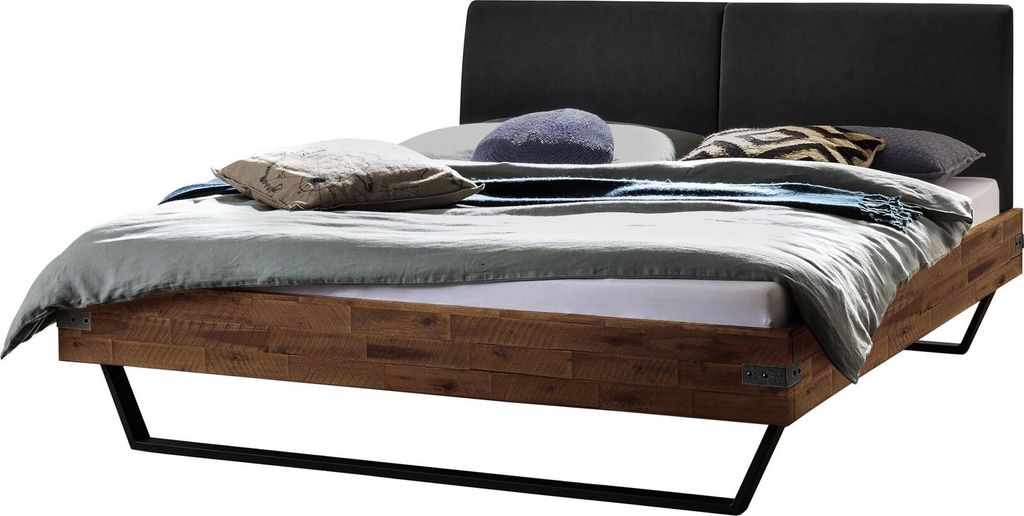 Hasena Bett Massivholzbett Industrial Loft EZZINO Akazie Vintage Brown