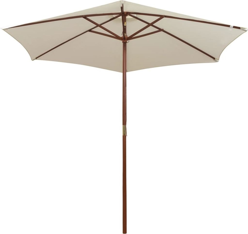 vidaXL Sonnenschirm 270×270 cm Holzstange Cremeweiß Produktbild 