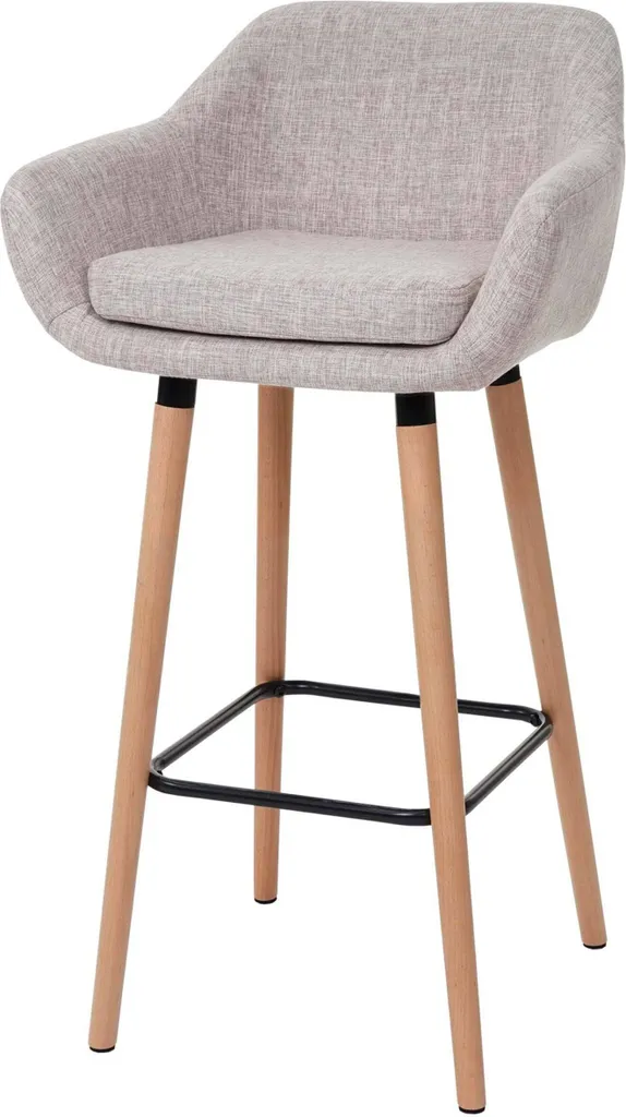 Sgabello da Bar Malmö T381 Grigio Crema - Sgabello Cucina MVG Tessile