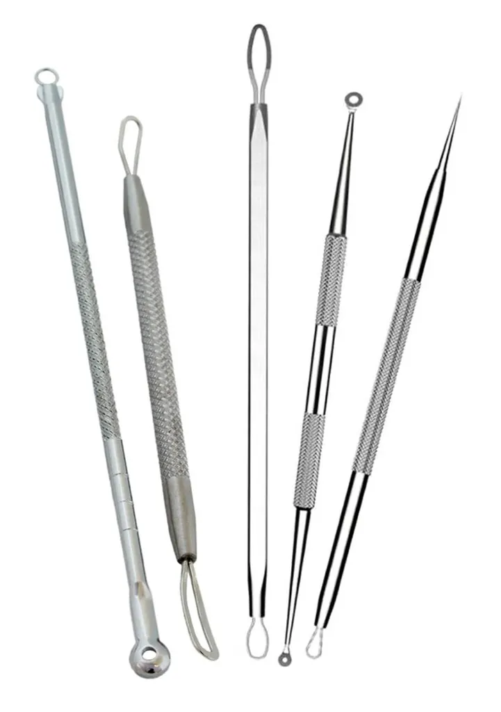 Set de 5 aiguilles acné APT en acier inoxydable pour soin du visage
