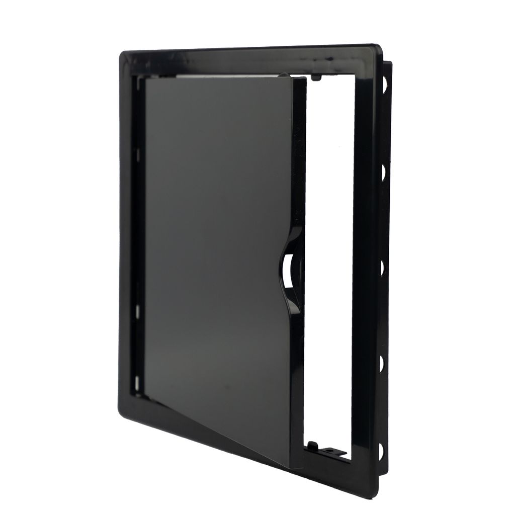 Aqbau Revisionstür Metall – Schwarz, 15x15 Cm Einbaumaß, Mit Schlüssel & Schnappverschluss
