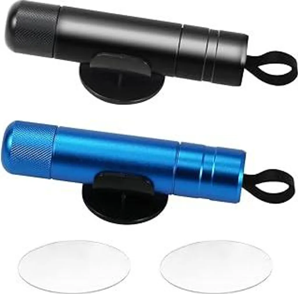 2 pezzi martello di sicurezza per auto, rompivetri portatile e taglierina per cinture di sicurezza per finestrini auto, strumento di soccorso di emergenza - blu e nero