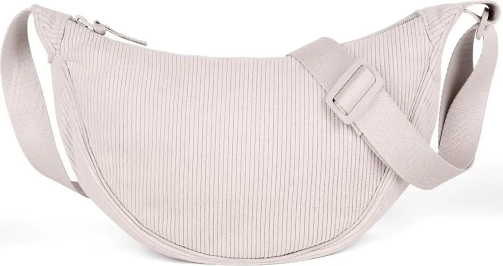 Petit Sac Besace Femme Chic Motif Croissant de Lune Noir pour Voyage