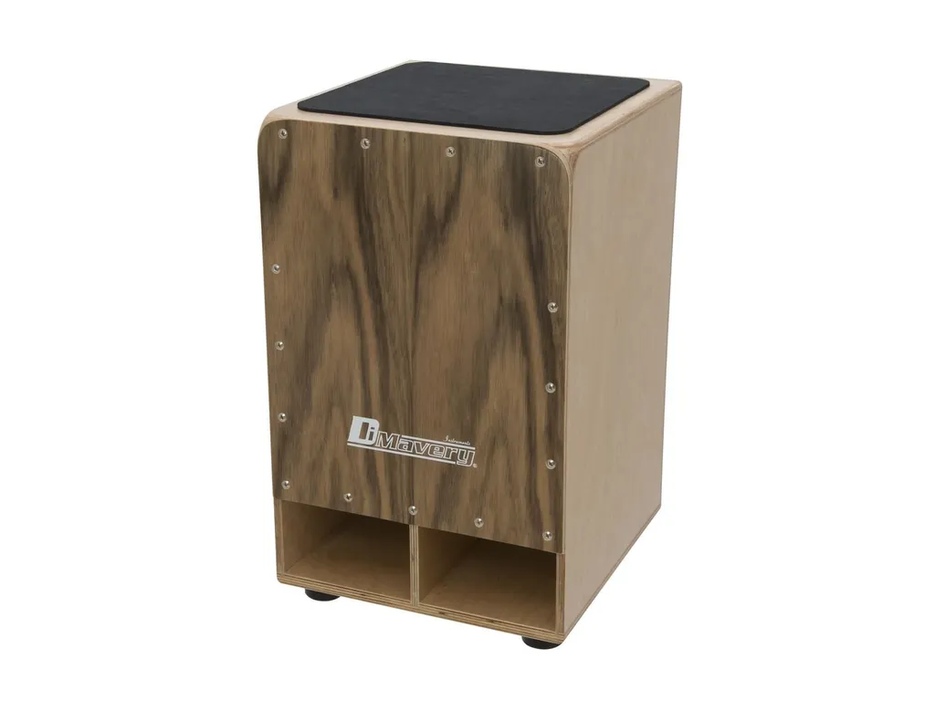 Cajon Basse avec Plaque de Frappe en Noyer DIMAVERY CJ-550 Son Profond