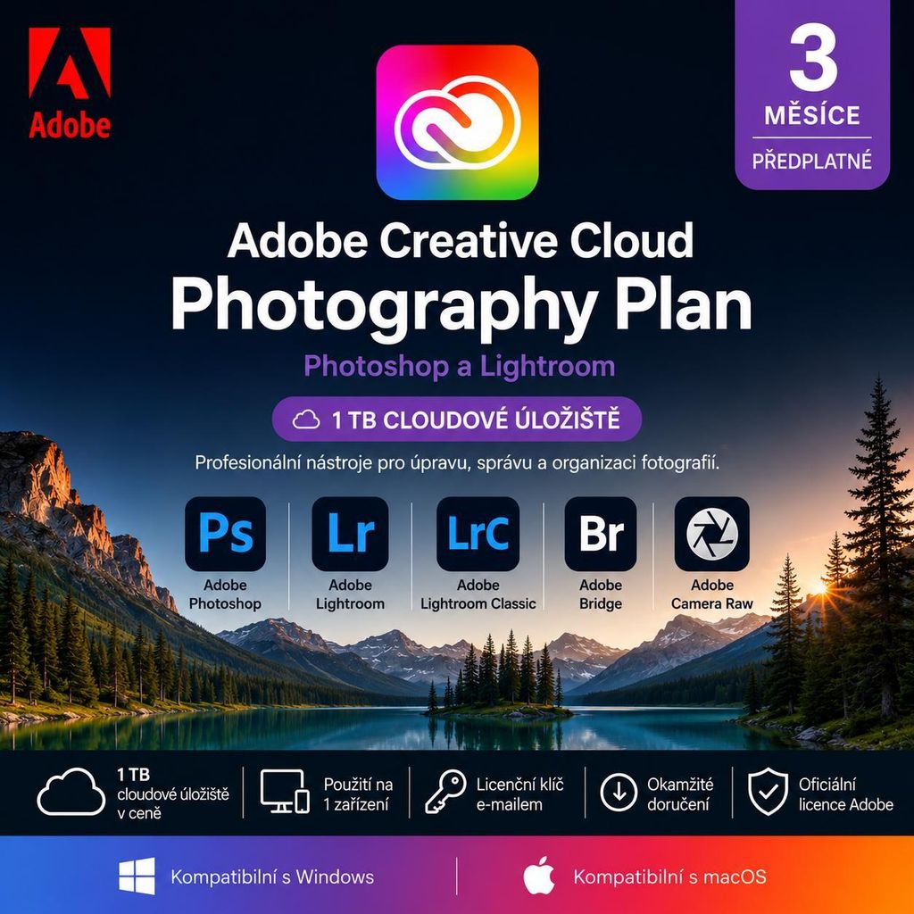 Předplatné Adobe Creative Cloud Foto na 3 měsíce | 1 Obrázek produktu 