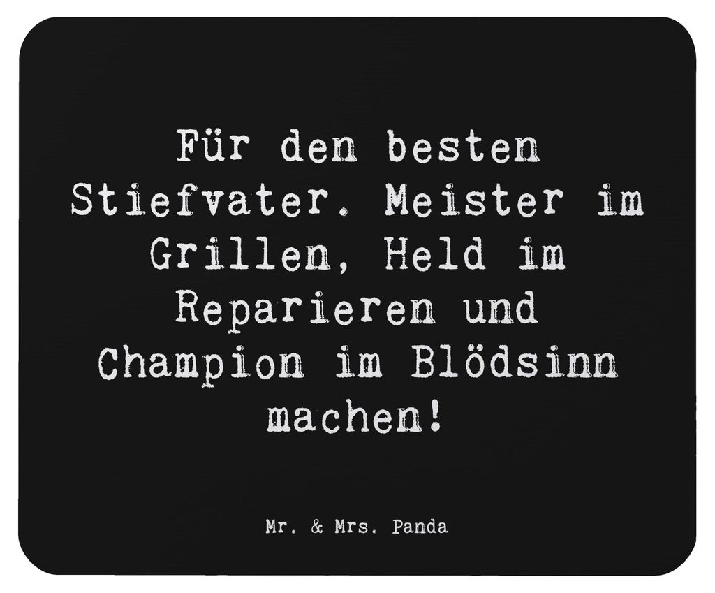 Mr. & Mrs. Panda Mouse Pad Spruch Bester Stiefvater - Schwarz - Geschenk, Talente, Stiefkinder, mauspad pc, Familie Verwandte, Mousepad, mousematte...