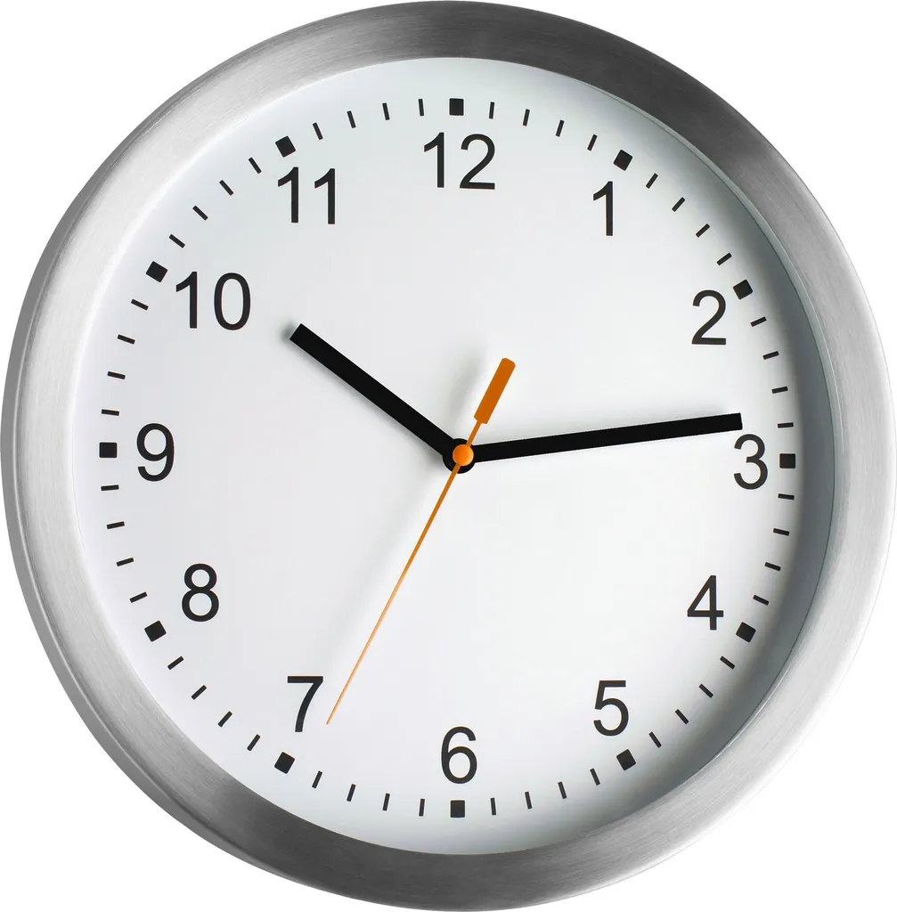 Horloge de bureau silencieuse avec cadran lisible et cadre en aluminium