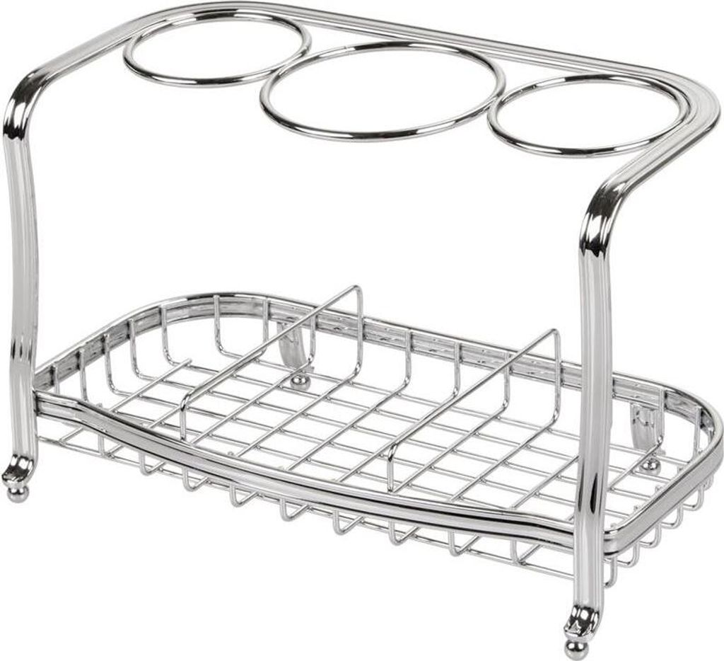 Fönhalter Regal silber Glätteisenhalter Haarstylinghalter Badorganizer mDesign