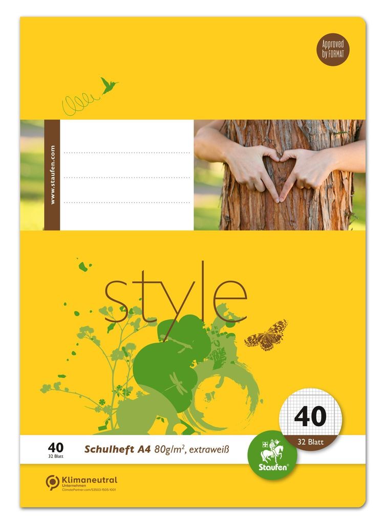 Staufen style 040432042 Heft LIN40 - A4, 32 Blatt, 80 g/qm, liniert farbig