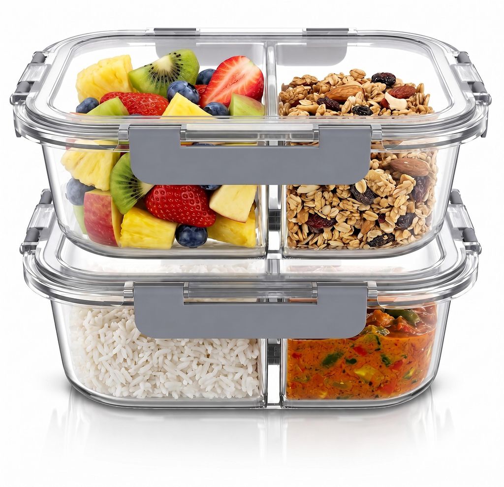 Set di 2 contenitori ermetici per alimenti, ideali per la Immagine del prodotto 