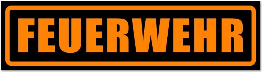 Kiwistar - Autoaufkleber - Orange - Schwarz - 20 x 5,3 cm - Feuerwehr Motiv 1 - Hinweis Aufkleber Sticker für Auto, Kfz, Fahrrad, PKW, LKW