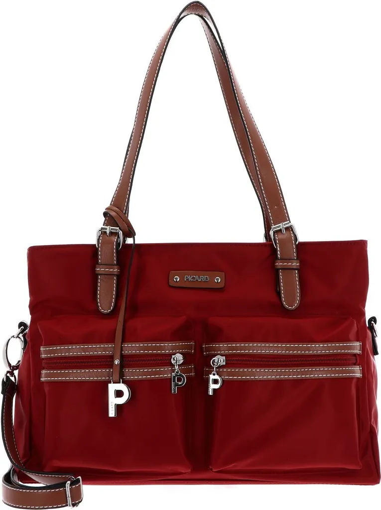 PICARD Sonja Shopper Rouge Foncé - Sac à Épaule en Nylon pour Femme