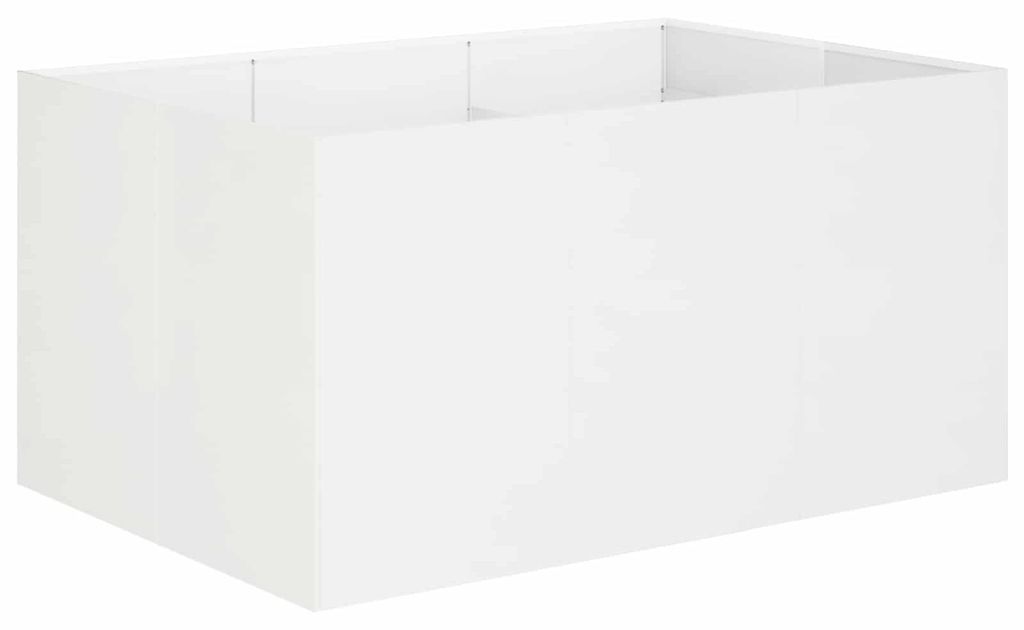 vidaXL Zahradní květináč, bílý, 120 x 80 x 60 cm, ocel s Obrázek produktu 