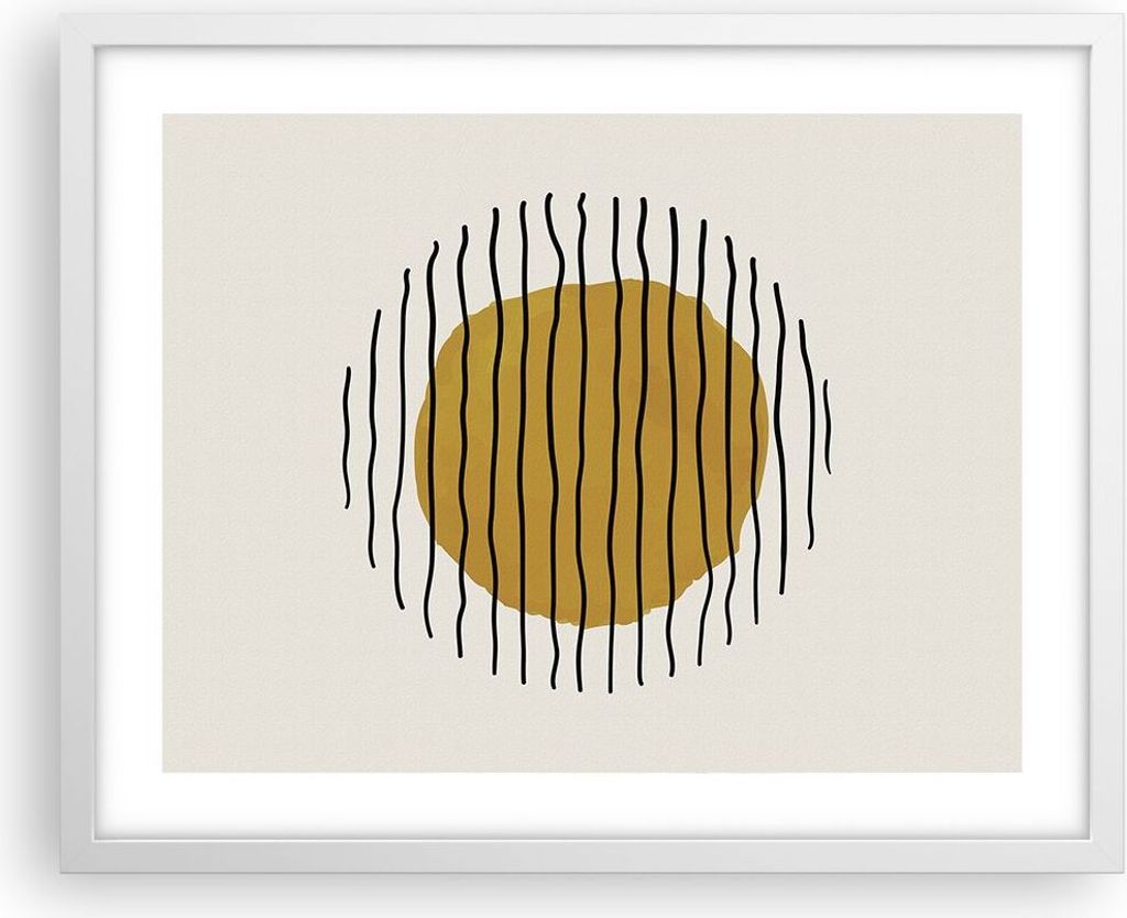 Gerahmtes Poster - Weißer Rahmen - Modern Piece Linear - 50x40 cm - Wand Bild - Wanddeko - Wandbilder - Kunstposter - Wandposter - Bilderrahmen - ...