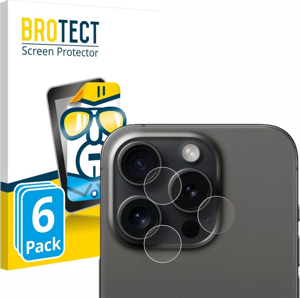 6x Für Apple iPhone 15 Pro (NUR Kameraschutz) Schutzfolie BROTECT Displayschutz Display Schutz Folie Klar Transparent