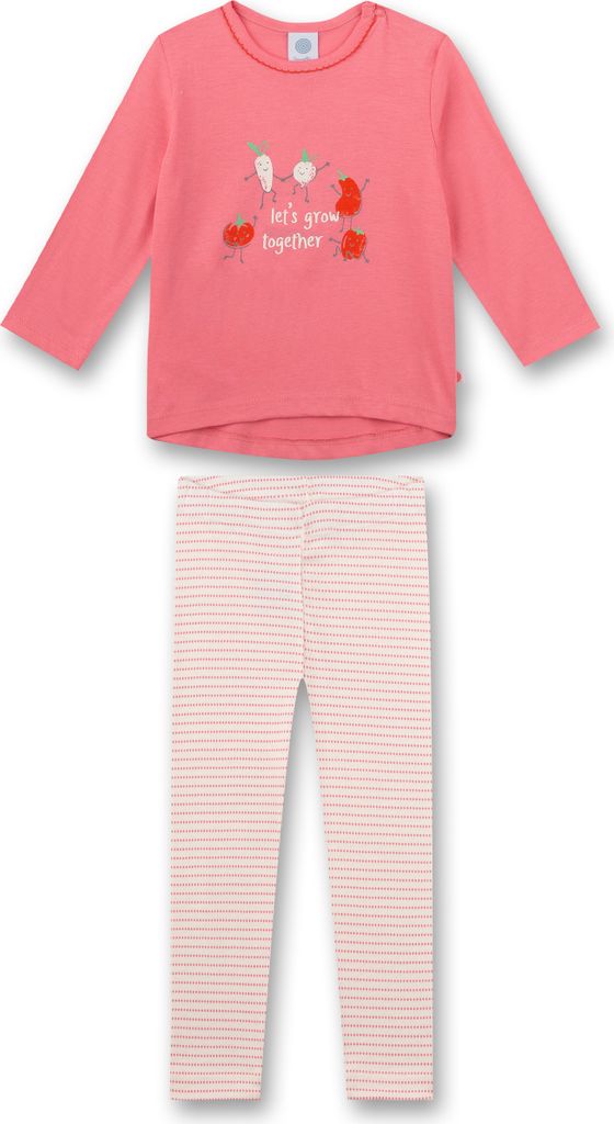 Sanetta Mädchen Schlafanzug lang Bio Baumwolle Rosa Print Ringel