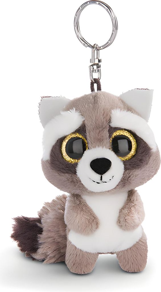 NICI Racoon Clooney, Kľúčenka, Šedá, Biela, Kov, Plyš, Obrázok produktu 