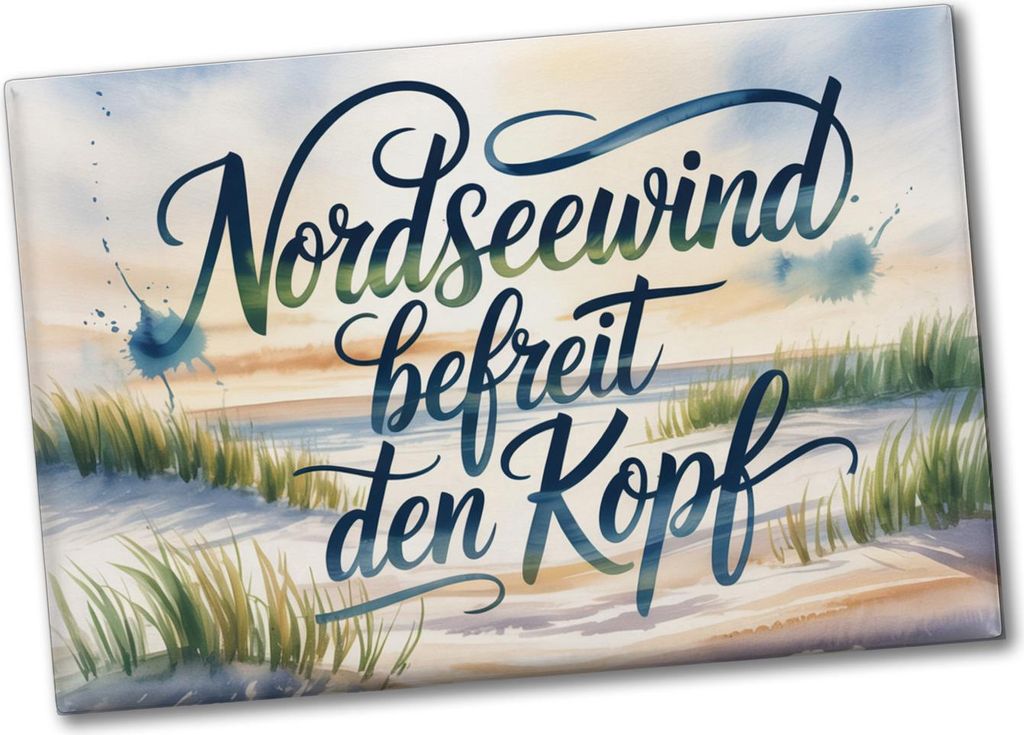 Nordsee Aquarell Souvenir Souvenir Magnet Nordseewind