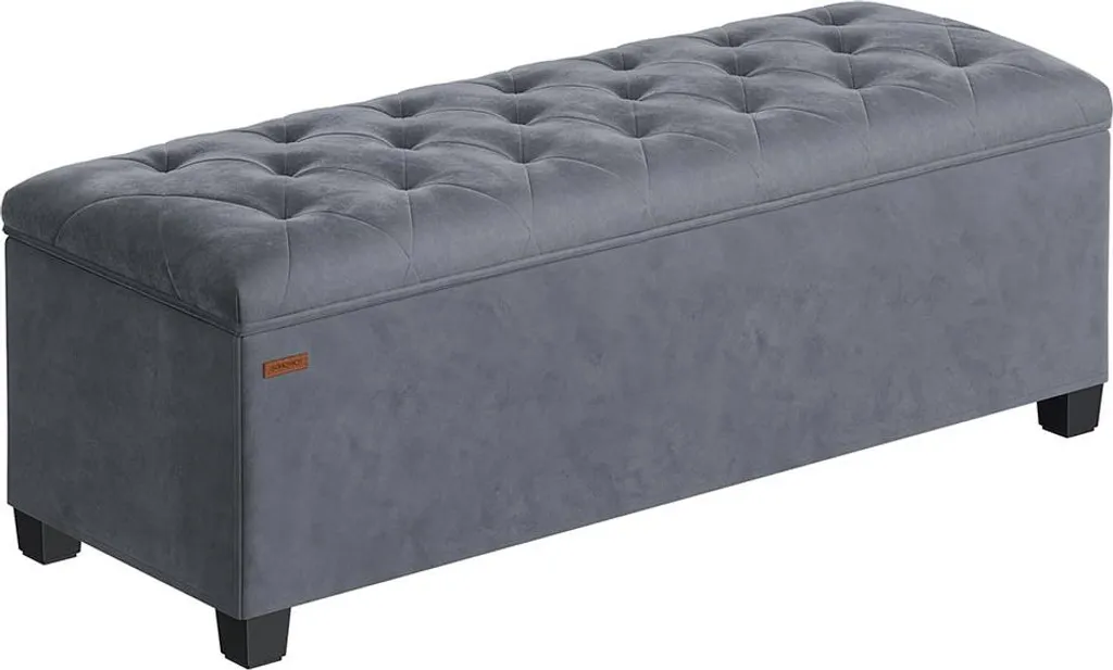 Tabouret avec espace de rangement 40 x 110 x 40 cm gris ardoise massif
