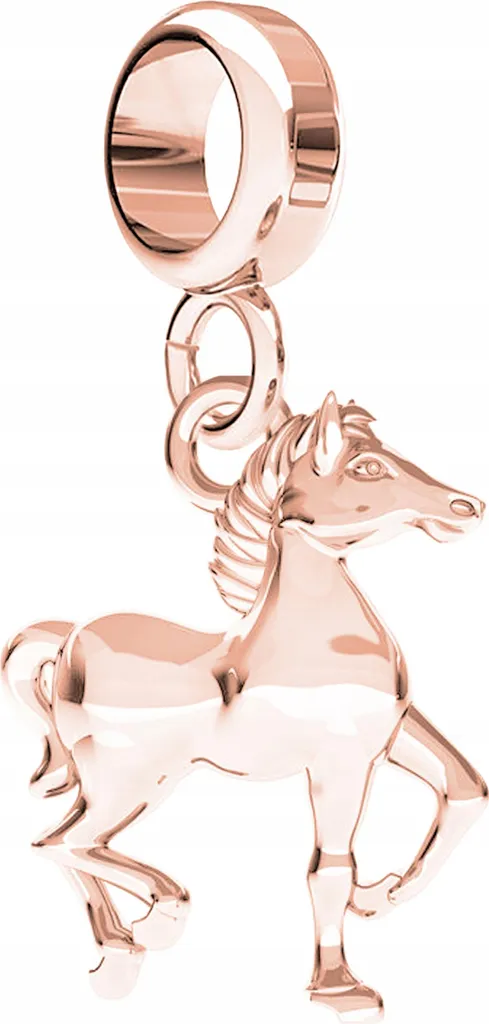 Charm Pony Argento 925 Placcato Oro - Regalo Simbolico per Lei