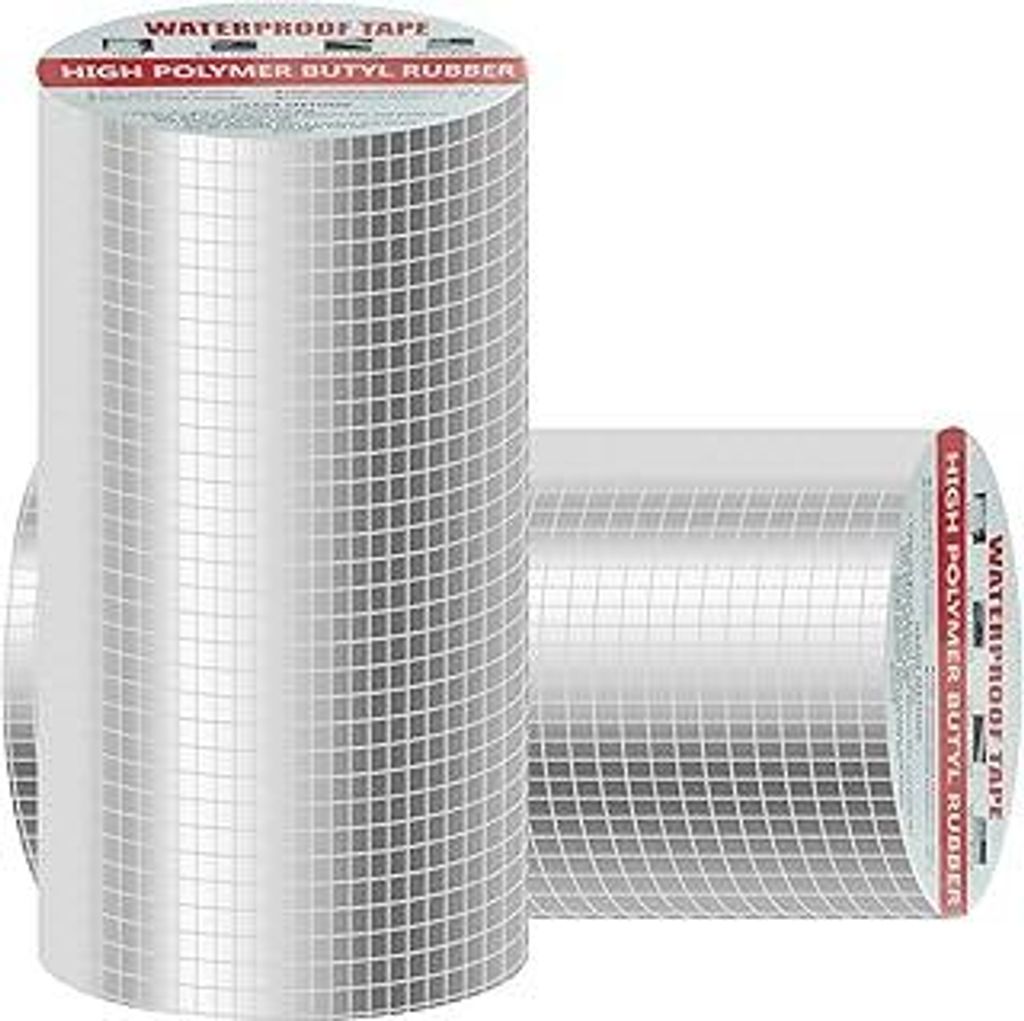 Alu Wasserfestes Klebeband 5m*20cm,Dichtungsband Selbstklebend, Dichtband dusche,Butylkautschuk Aluminiumfolie Tape,für Dachleckage, Oberflächenr...