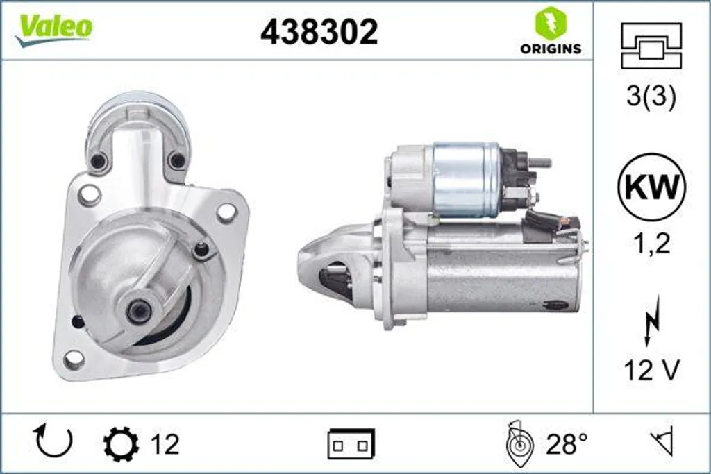 Démarreur Valeo 438302 : solution de démarrage pour Volvo S60 et V70
