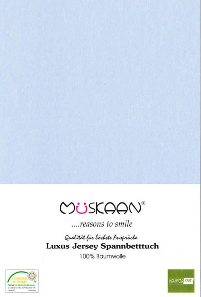 Jersey Spannbettlaken 140x200 - 160x200 cm Hellblau  / Bleu Produktbild 