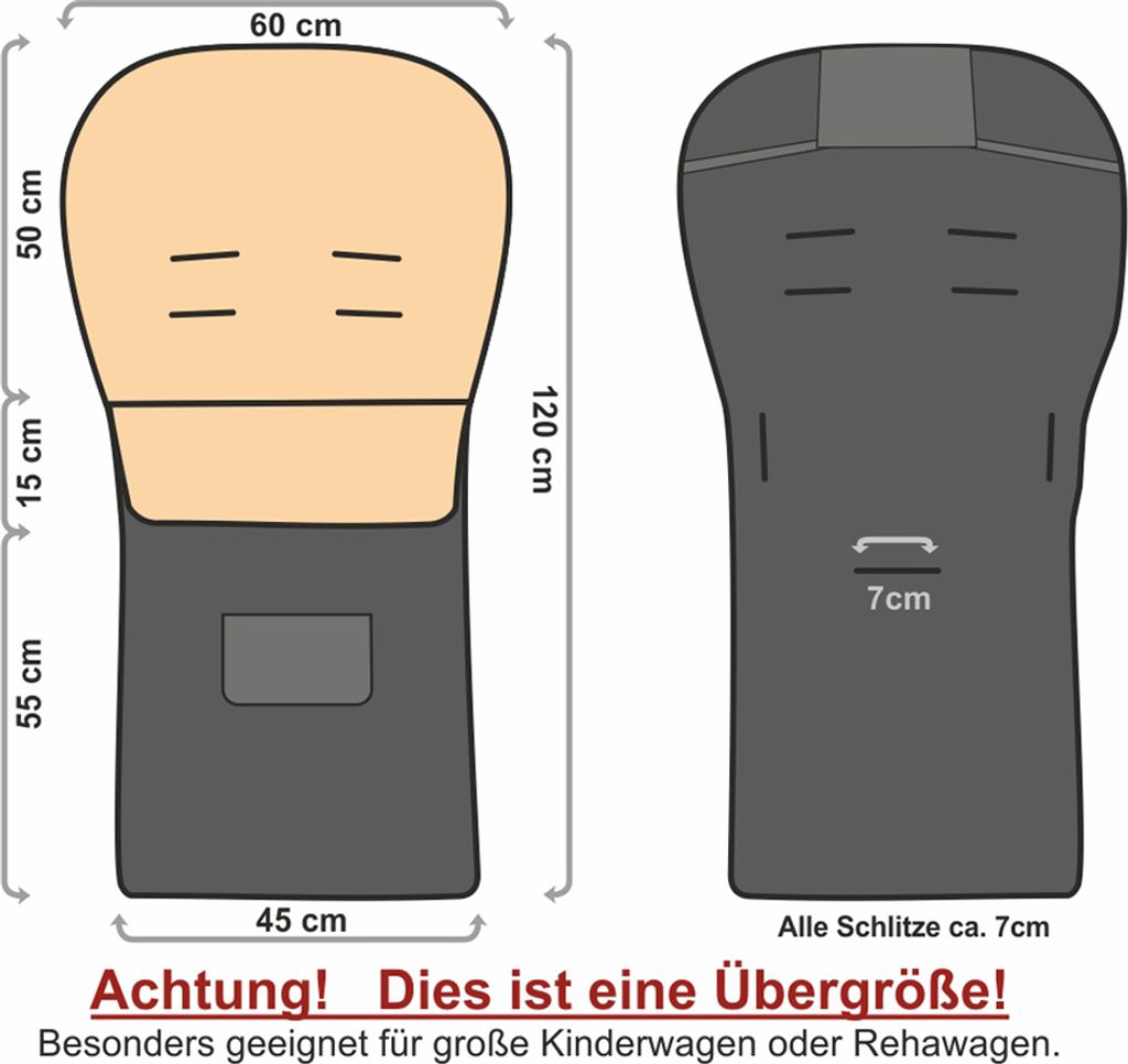 Baby-Joy KAI XXL 120 cm Fußsack Wolle Winterfußsack Produktbild 3