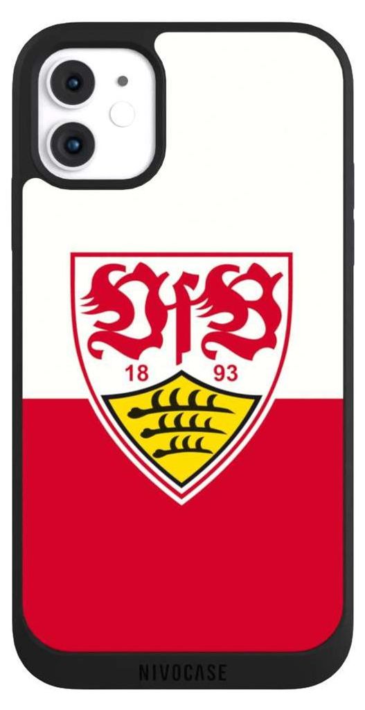 NIVOCASE Handyhülle für Apple iPhone 11 Hülle NIVOpure Case Schwarz Logo Offizielles Lizenzprodukt VfB Stuttgart