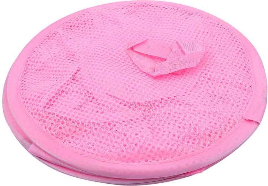 Mehrlagiger Wäscheständer, faltbar, hängend, aus Netzgewebe, Aufbewahrungskorb für Spielzeug und Unterwäsche, rosa