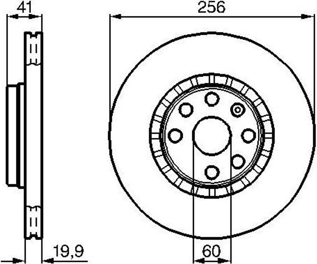 BOSCH 0 986 478 535 Bremsscheibe OE 90421727 kompatibel mit Astra F, Tigra, Vectra