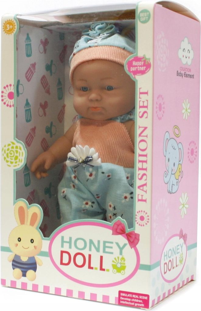 Süße Baby Puppe 23cm im Strampler - Realistisches Neugeborenes Spielzeug - Kleidung waschbar