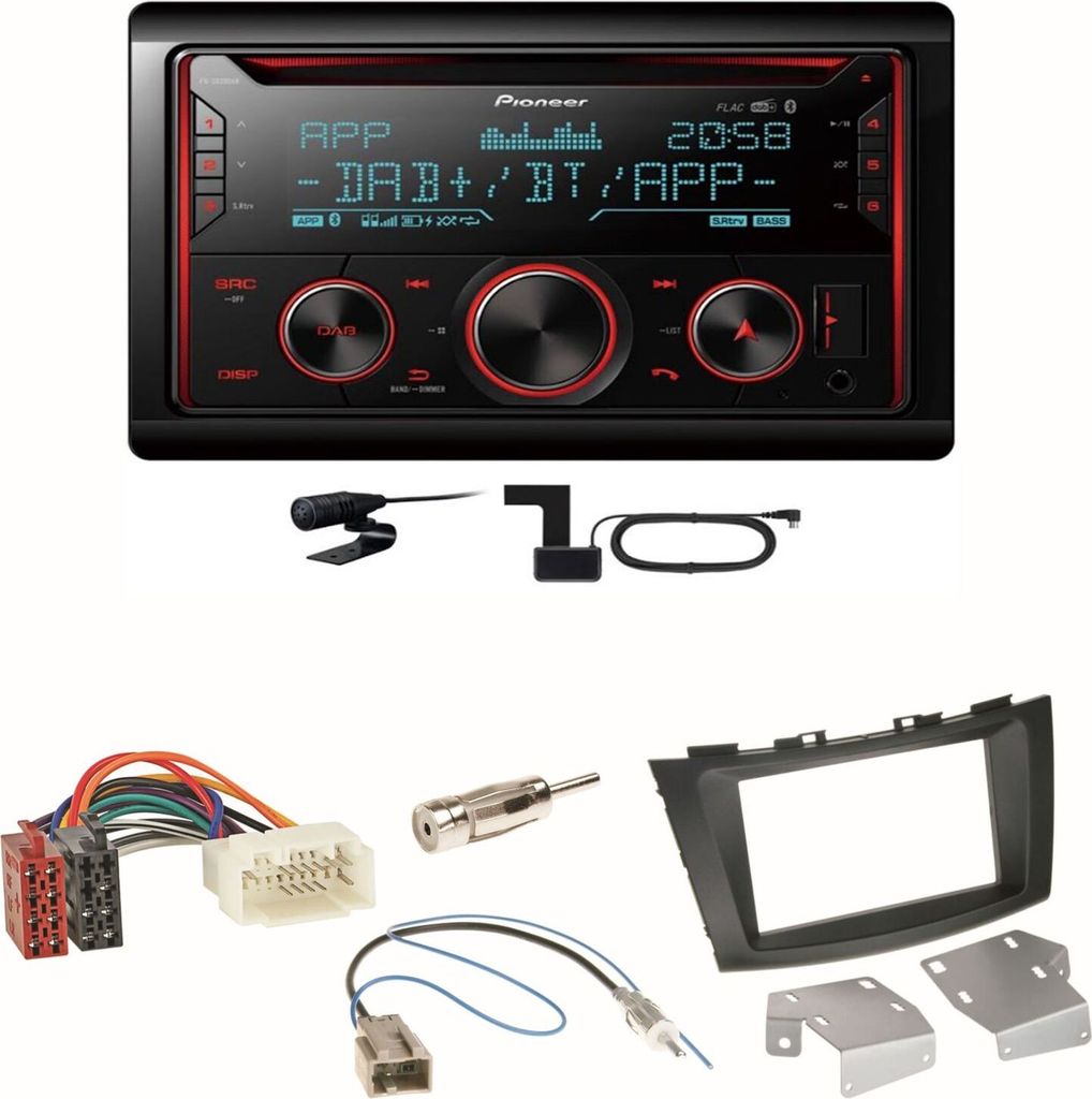 Pioneer FH-S820DAB Digitalradio Bluetooth Einbauset für Suzuki Swift Sport FZ NZ