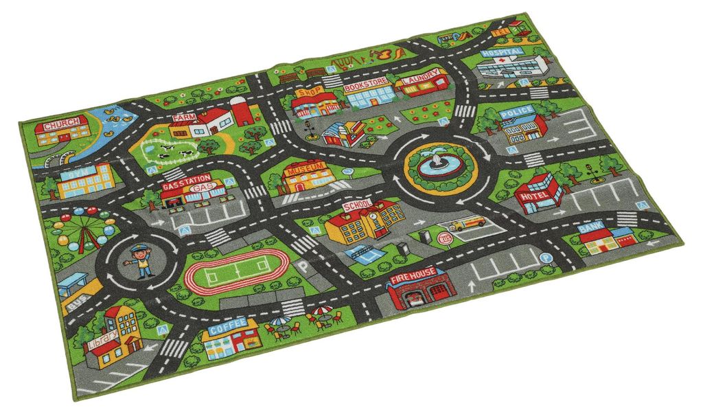 AIYAPLAY Kinderspeeltapijt, 160x100 cm, wegdek voor Productafbeelding 