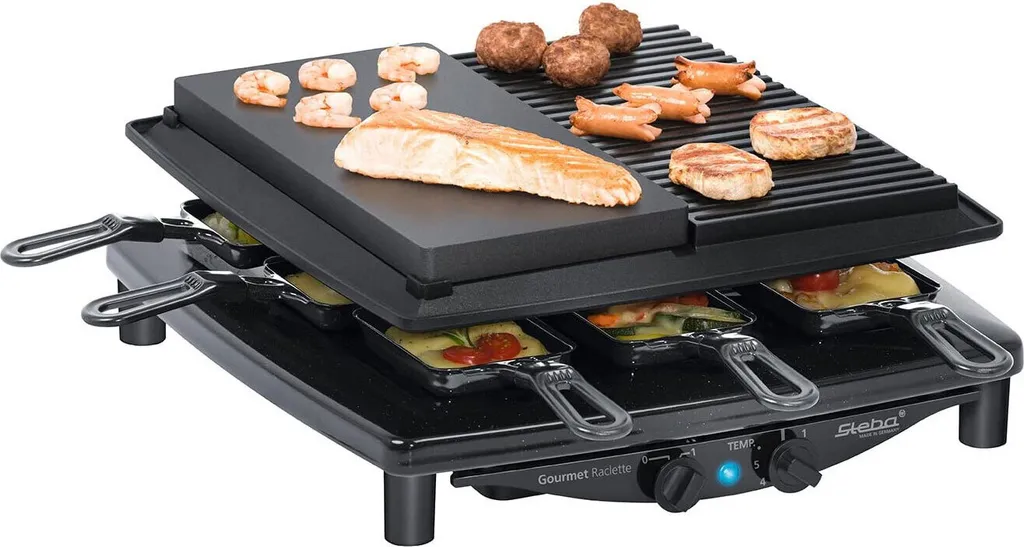 Steba Raclette RC 4+ deluxe 1450W appareil de cuisson gourmand et inox