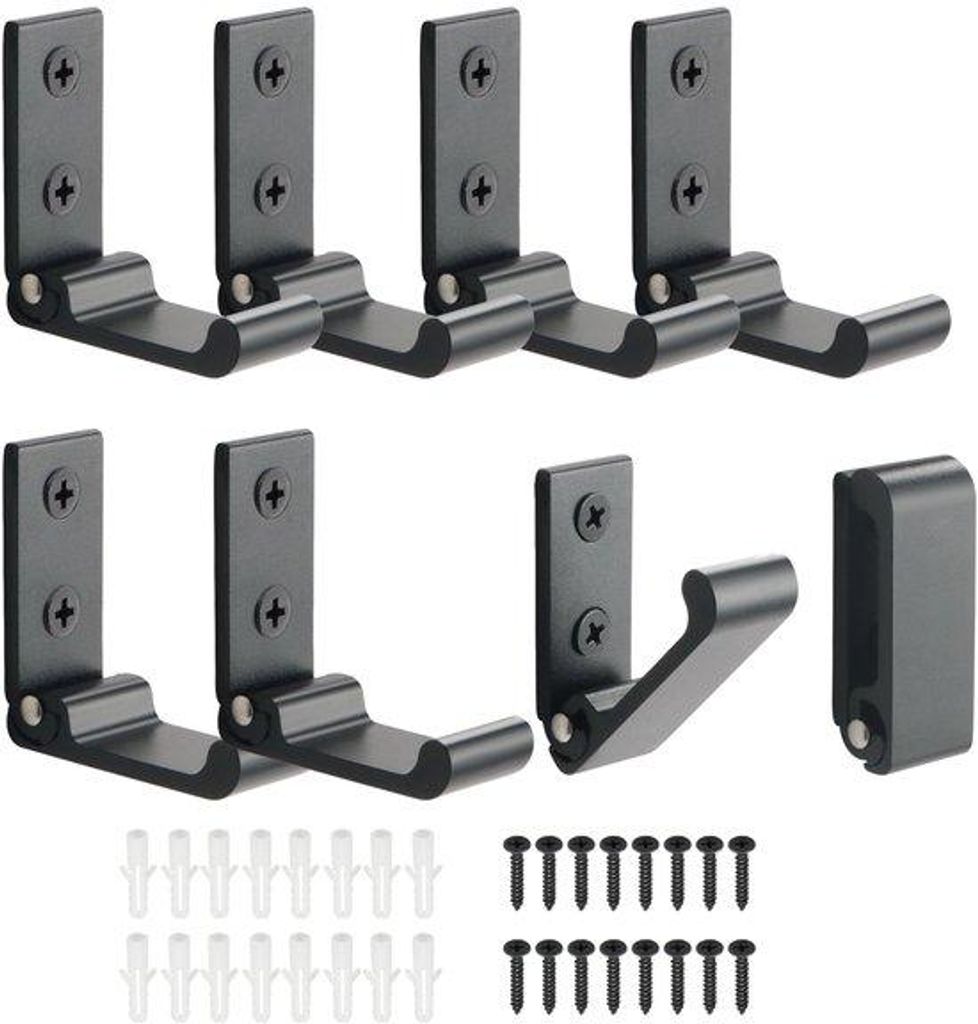 Schwarze Edelstahlhaken 5cm, 8-Stück, Wandmontage