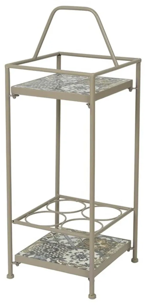 Rangement vin pour terrasse et balcon Decoris Toulouse mosaïque taupe