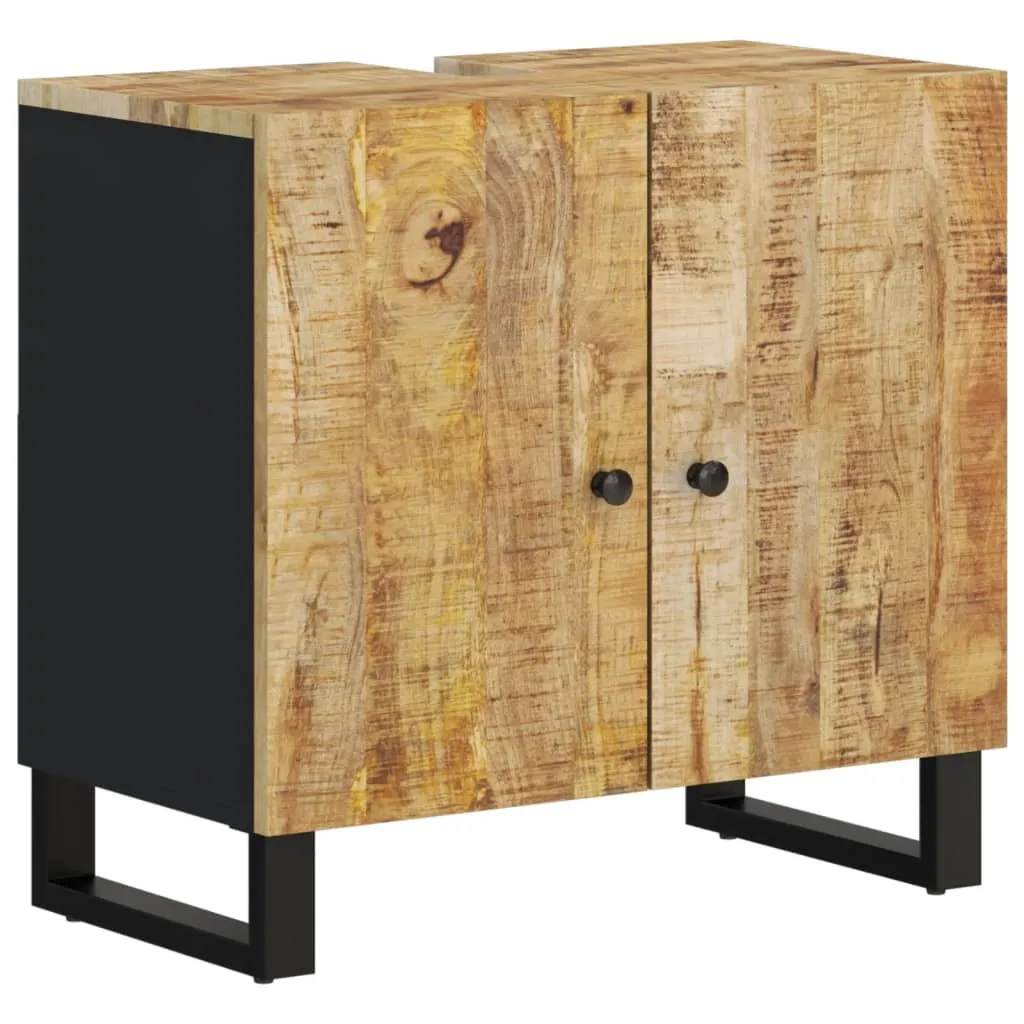 Meuble bas de salle de bain sous vasque en bois naturel 62x33x58 cm