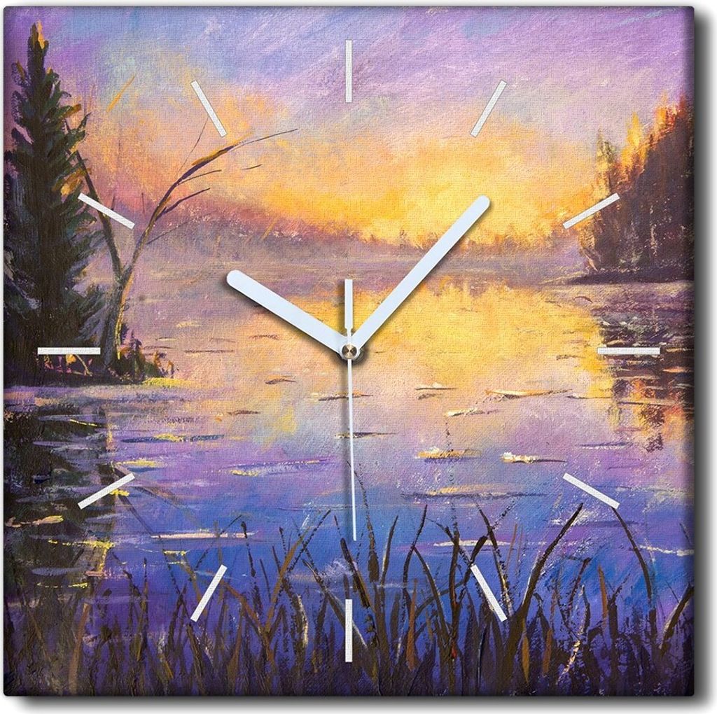 Coloray Uhr auf Leinwand 30x30 cm Wand Uhr Dekoration Produktbild 