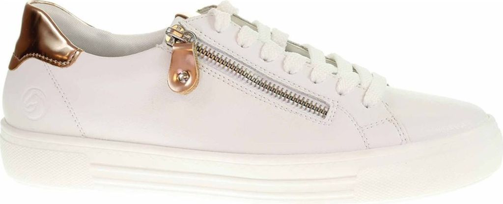 Remonte Sneaker - Edelweiß / Metallic Glattleder Größe: 39 Normal