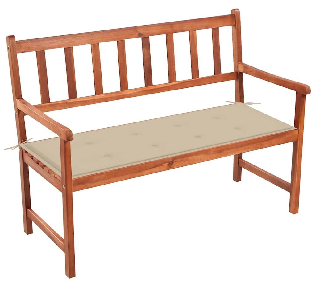 vidaXL Gartenbank mit Auflage 120 cm Massivholz Akazie