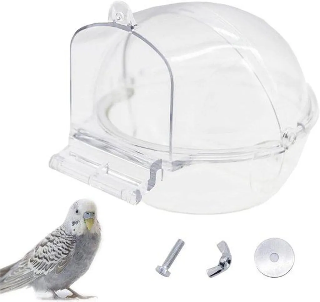 Bain oiseaux suspendu anti-prédateur transparent 93 cm de hauteur