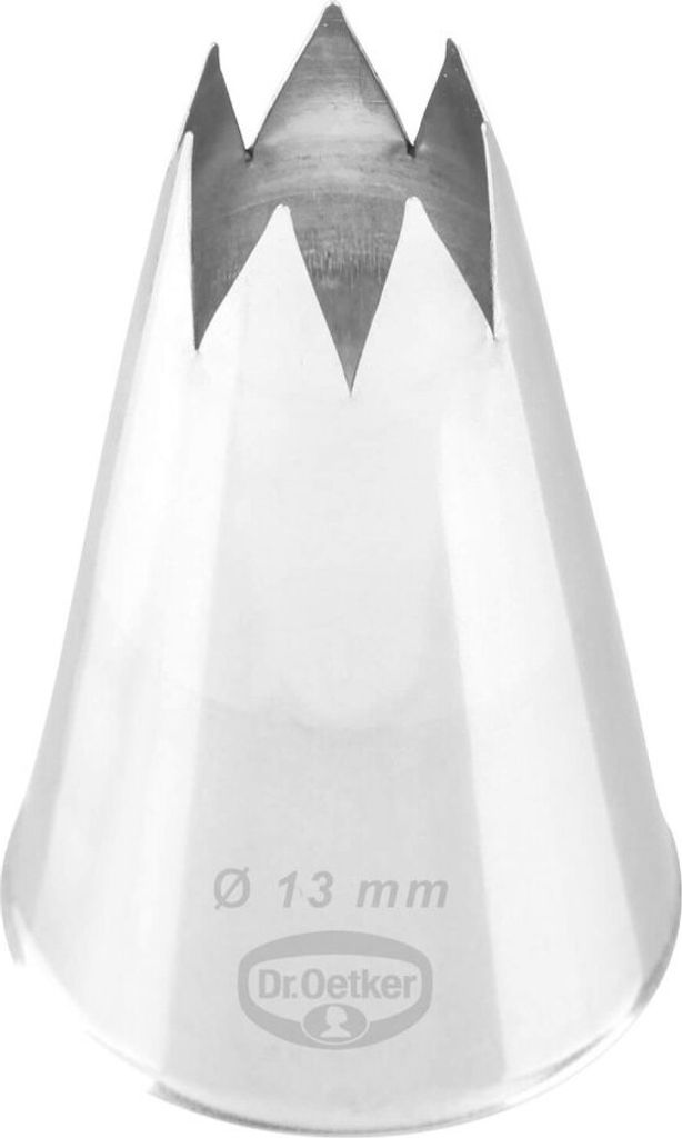 Dr. Oetker Sterntülle 13 mm, Sterntülle aus der Tüllen-Manufaktur, Backzubehör zum Dekorieren (Farbe: silber)