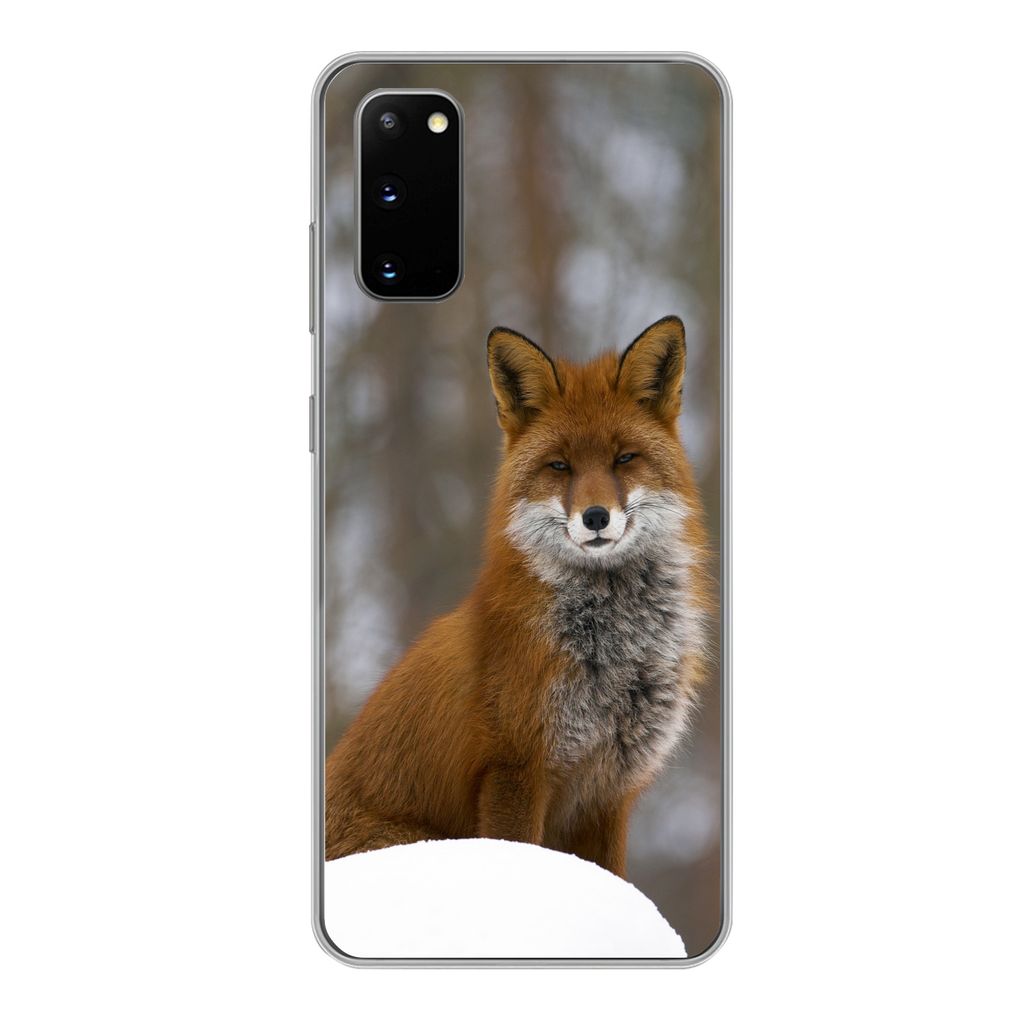 MuchoWow Handyhülle Schutzhülle Hülle für Samsung Galaxy S20 Fuchs - Wald - Rot Silikon Softcase Handy Hülle - Bild