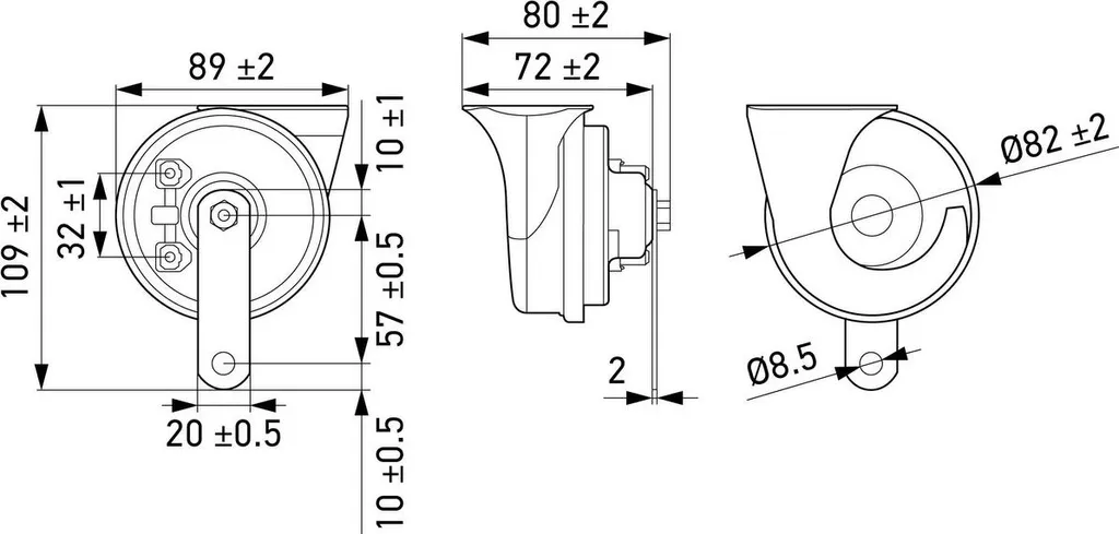 Klaxon voiture HELLA type fanfare puissante 12V pour auto et utilitaire - 11