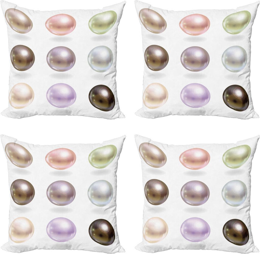 ABAKUHAUS Pearls Kissenbezug Set (4 Stück), Pastellfarbig Braut, Moderner Doppelseitiger Digitaldruck, 45 cm x 45 cm, Mehrfarbig