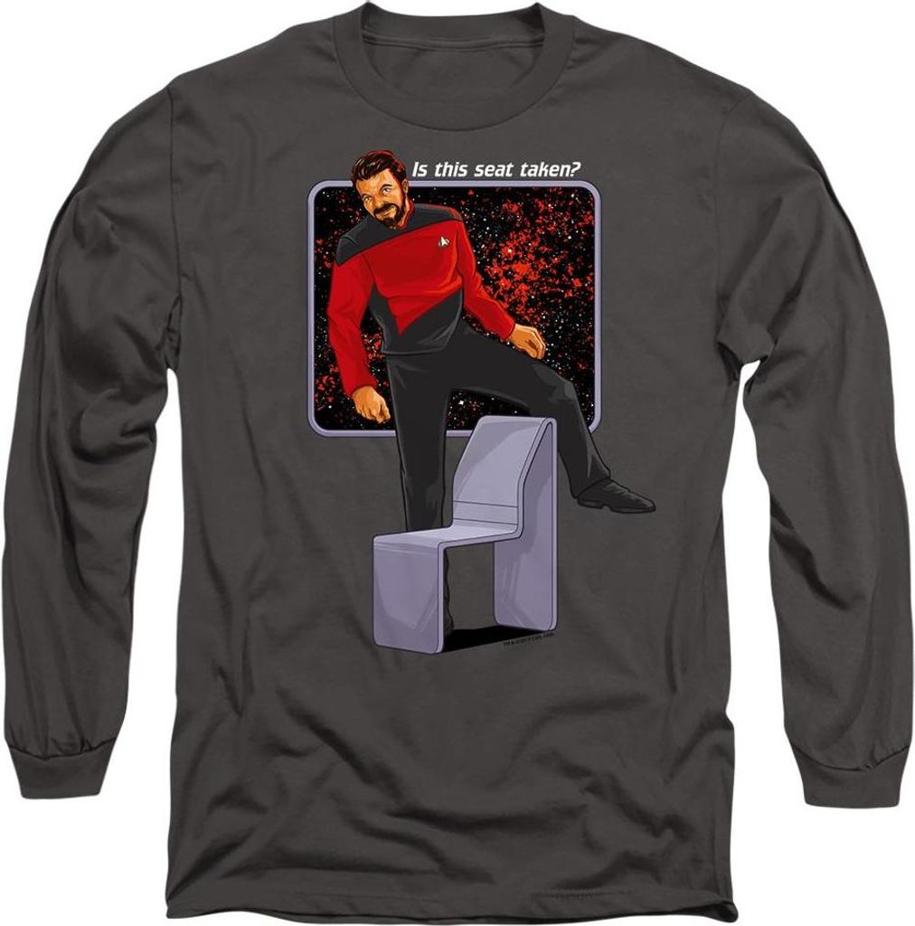 Star Trek - "Is This Seat Taken" T-Shirt für Herren/Damen Uni TV9622 (S) (Holzkohle)